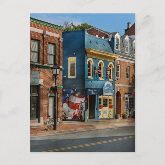 City - Alexandria, VA - Kung Street Blues Vykort (Framsida)
