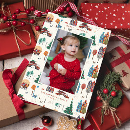 City Amsterdam Hus Jul Modern Julkort