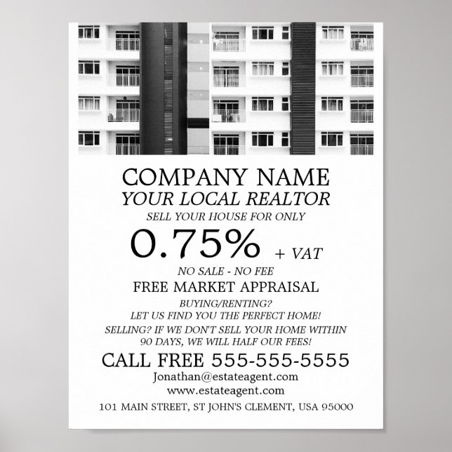 City Apartments, Realtor, Gods Agent Advertising Poster (Framsidan)
