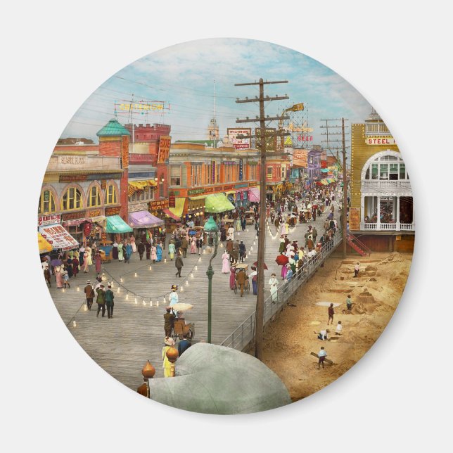 City - Atlantic City NJ - Steel Pier 1909 Magnet (Framsidan)