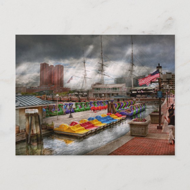 City - Baltimore MD - Modern Maryland Vykort (Framsida)