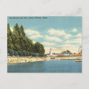 City Beach Pier, Coeur d'Alena, Idaho Vykort