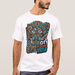 City Beat Tröja – Musik Rytm Grafisk T-shirt, Urba