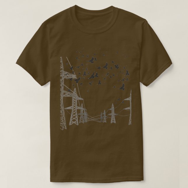 City Bird Pigeon Silhouette T Shirt (Design framsida)