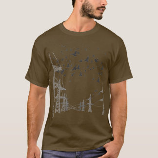 City Bird Pigeon Silhouette T Shirt