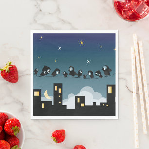 City Birds on a Wire Starry Himlar Pappersservett