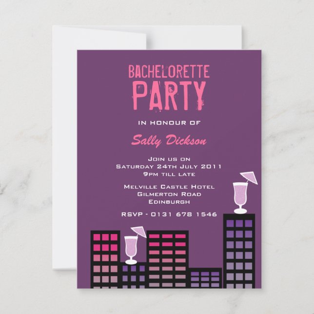 City Blocks Bachelorette Party-inbjudan Inbjudningar (Framsida)