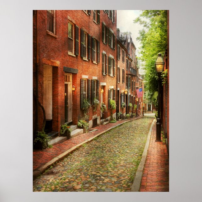 City - Boston MORSA - Acorn Street Poster (Framsidan)