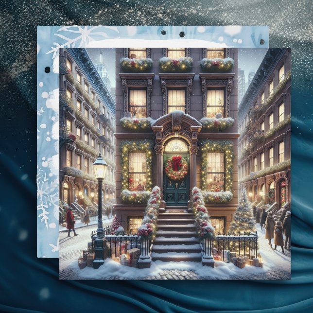 City Brownstone vid julets Personlig Julkort (Skapare uppladdad)