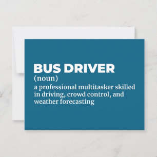 City Buss Driver Funny Quote Vykort