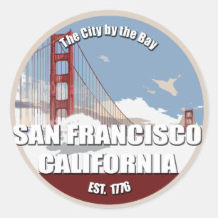 City by the Bay, San Francisco California Runt Klistermärke