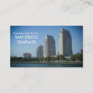 City Byggnad och Harbour - San Diego Visitkort