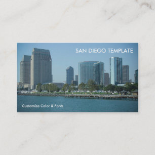 City Byggnad och Harbour - San Diego Visitkort