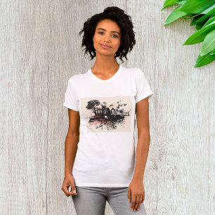 City Byggnad Teckning Womens T-Shirt