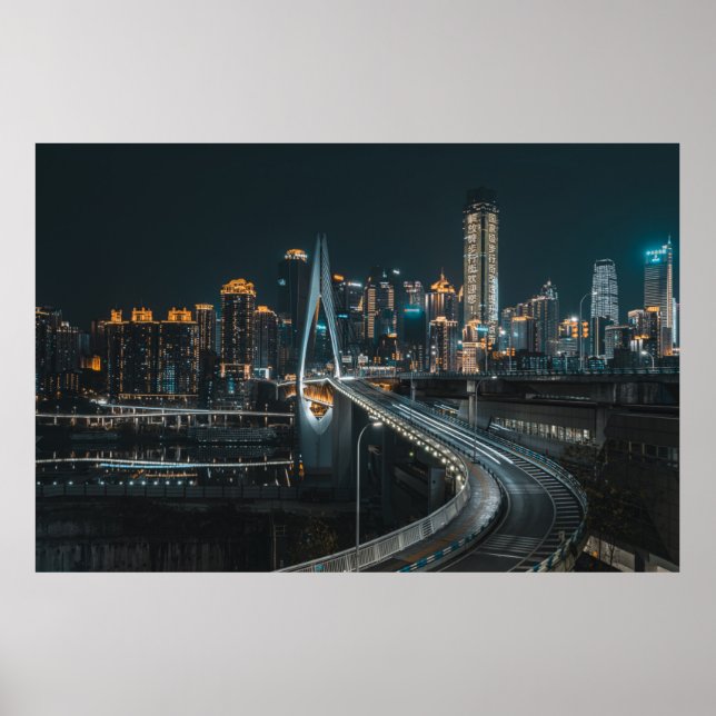 CITY BYGGNAD UNDER KVÄLL POSTER (Framsidan)