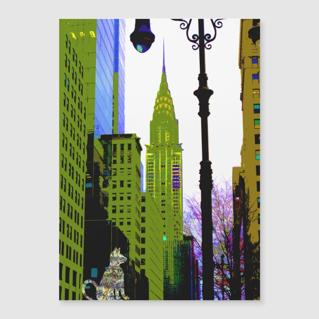 City Cat NYC Sparkly Artsy Fun Magnet (Framsida)