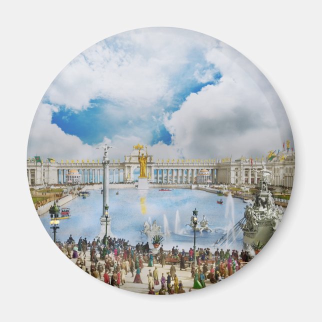 City - Chicago, IL - Hedersdomstolen 1893 Magnet (Framsidan)