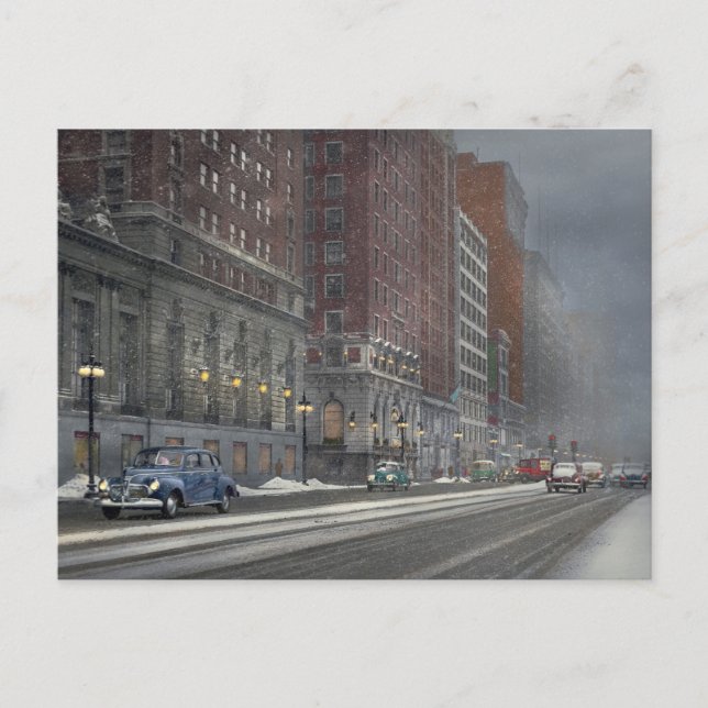 City - Chicago, IL - Wintertime in Chicago 1942 Vykort (Framsida)