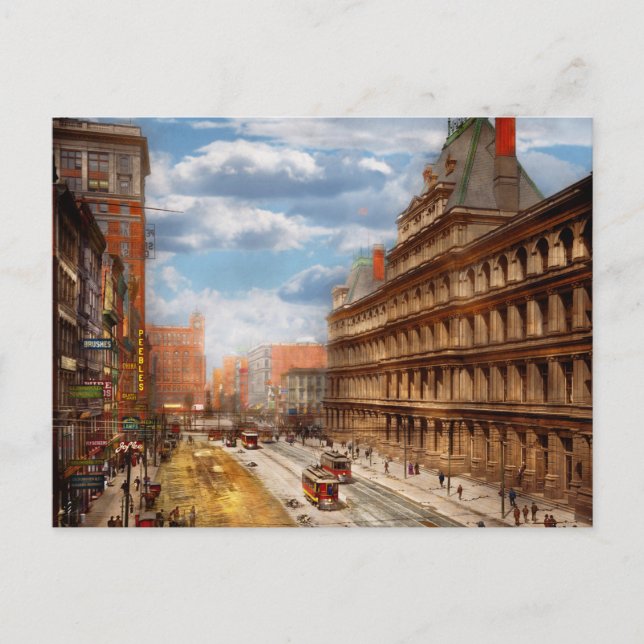 City - Cincinnati OH - Government Square 1902 Vykort (Framsida)