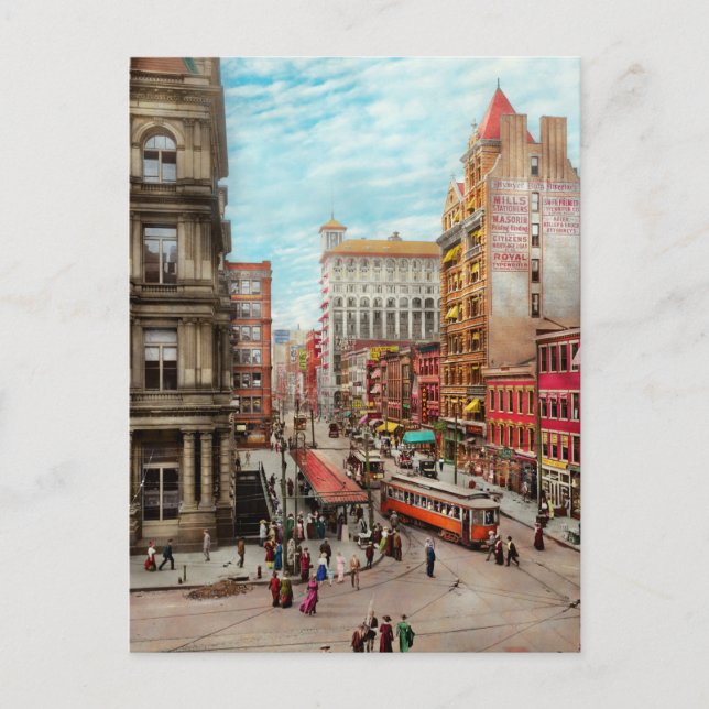 City - Cincinnati, OH - Queen city 1915 Vykort (Framsida)