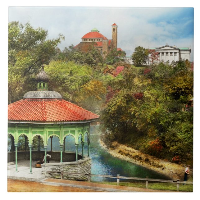 City Cincinnati OH - The Vår House Gazebo 1910 Kakelplatta (Framsidan)