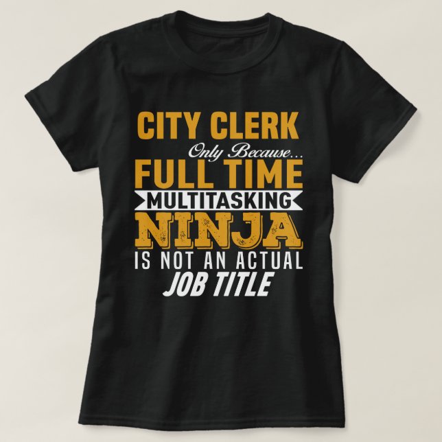City Clerk T Shirt (Design framsida)