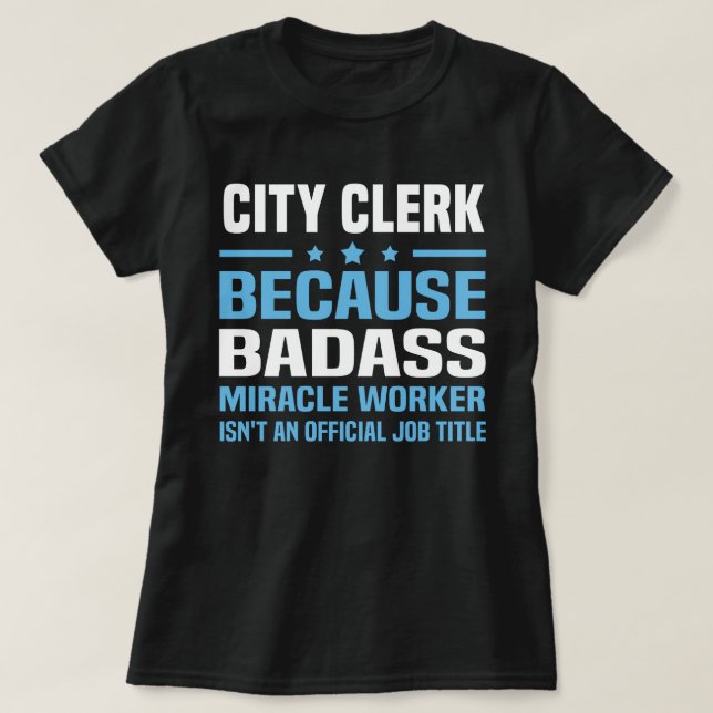 City Clerk T Shirt (Design framsida)