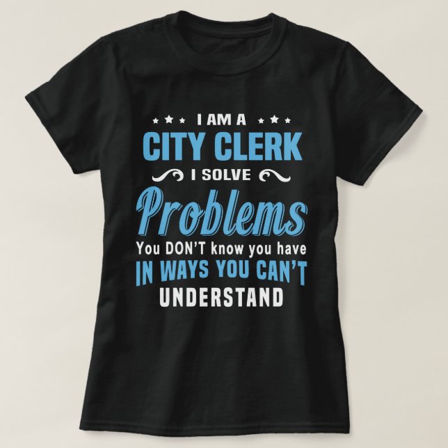 City Clerk T Shirt (Design framsida)