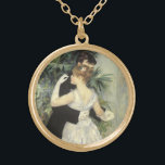 City Dance av Pierre Renoir, Vintage Fine Art Guldpläterat Halsband<br><div class="desc">Pierre Renoir är en vintage-bra konst kärlek och romantik porträtt. Nylökarna i finare är klädda i en saxedo och en elegant. Bron och brudgummen dansar för sin första romantiska dans på sin bröllopsdag. Om konstnären: Pierre-Auguste Renoir (1841-1919) var en ledande målare i bildandet av Impressionist stil. Renoirs målningar är märkbara...</div>