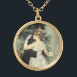 City Dance av Pierre Renoir, Vintage Fine Art Guldpläterat Halsband<br><div class="desc">Pierre Renoir är en vintage-bra konst kärlek och romantik porträtt. Nylökarna i finare är klädda i en saxedo och en elegant. Bron och brudgummen dansar för sin första romantiska dans på sin bröllopsdag. Om konstnären: Pierre-Auguste Renoir (1841-1919) var en ledande målare i bildandet av Impressionist stil. Renoirs målningar är märkbara...</div>