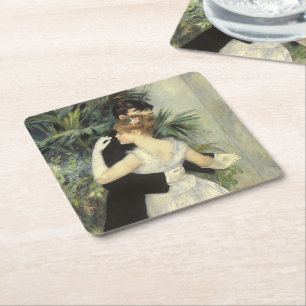 City Dance av Pierre Renoir, Vintage Fine Art Underlägg Papper Kvadrat