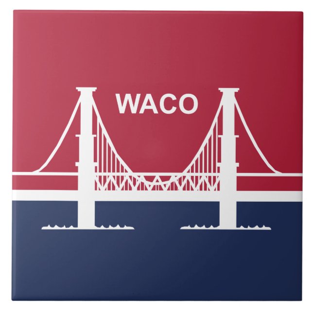 City Flagga of Waco (Texas, USA) Kakelplatta (Framsidan)