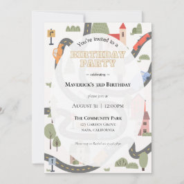 City Födelsedagsfest inbjudan