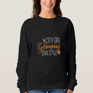 City Girl Glamping Diva Stil Squad Lycklig Camping T Shirt