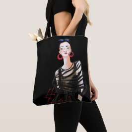 City Girl in Black Modern Graphic Women T-Shirt Tygkasse