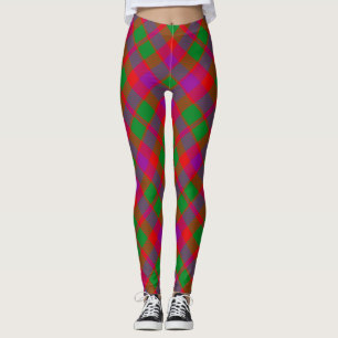 City Glasgow Tartain Play Grönt Red Lila Leggings