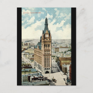 City Hall Milwaukee WI Vintage 1911 Vykort