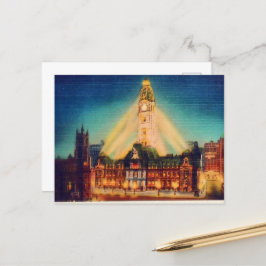 City Hall night bild Helg Vykort