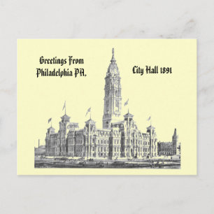 City Hall Philadelphia PA 1891 Vykort