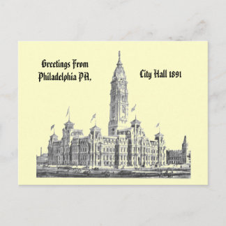 City Hall Philadelphia PA 1891 Vykort