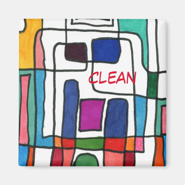 "City Karta" Abstrakt Dishwasher Status Magnet (Framsidan)