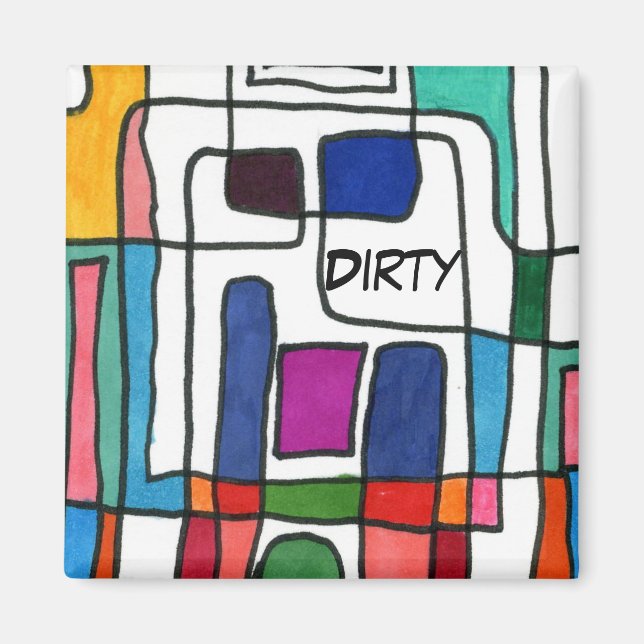 "City Karta" Abstrakt Dishwasher Status Magnet (Framsidan)