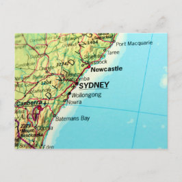 City Karta i Sydney i Australien Vykort