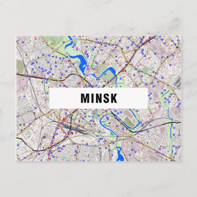CITY KARTA POSTCARDS ♥ Minsk Vykort (Framsida)