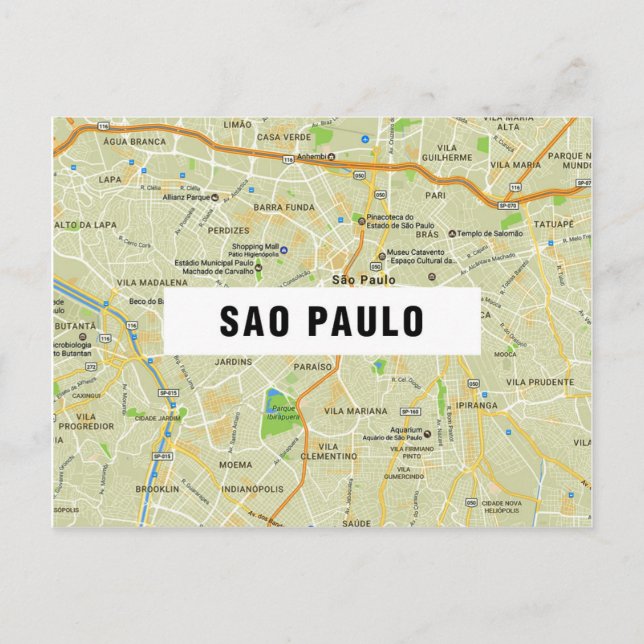 CITY KARTA POSTCARDS ♥ Sao Paulo Vykort (Framsida)