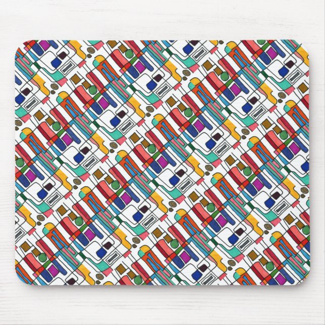 ’City Karta’ Tiled Abstract Design Mousepad Musmatta (Framsidan)