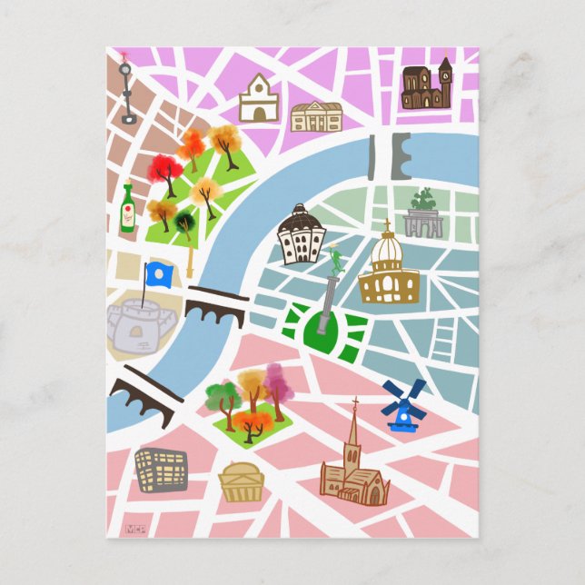 City Karta Vykort (Framsida)