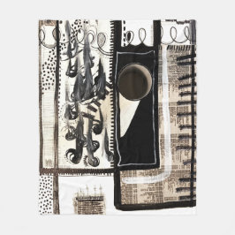 City Language Black and White Fleecefilt