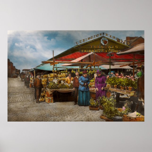 City - Lexington market, Baltimore, Maryland 1890 Poster (Framsidan)