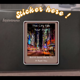 City Life Citat vinyl Klistermärke Förnya Dig Själ Klistermärken